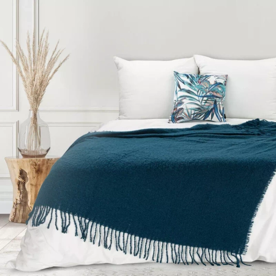 Patura Bela, cuvertura de pat imitand o sticla, Eurofirany, bleumarin