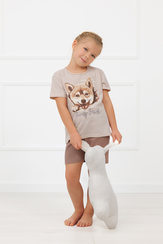 Pijama fete Shiba Italian Fashion 100% bumbac șort