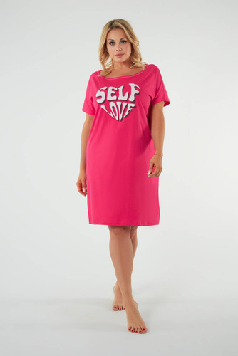 Rochie de noapte Selfie, cu mânecă scurtă Modă italiană - amaranthine