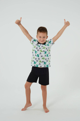 Picos Pijama pentru copii Italian Fashion - print/negru