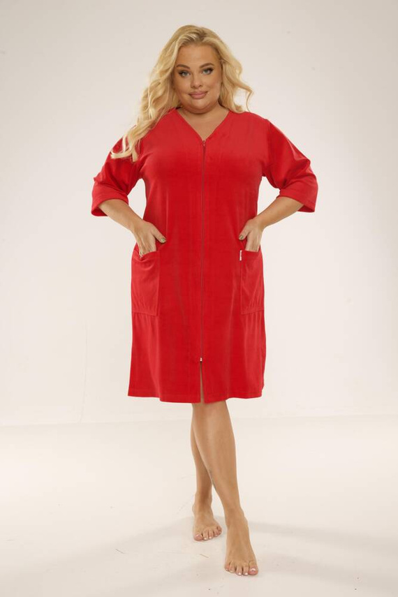 431 Velour Forex Rochie de toaletă pentru femei - roșu