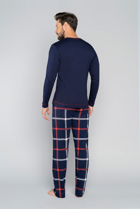 Horton Pijama cu mânecă lungă pentru bărbați, pantaloni lungi Italian Fashion - albastru navy/print