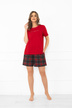Piżama krótkie spodenki  damska - czerwony