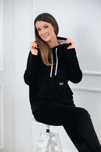 Oliw hanorac cu glugă Italian Fashion - negru