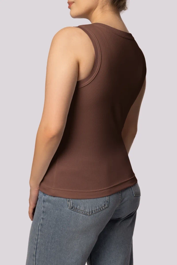 Tricou fără mâneci pentru femei Mona, ciocolată