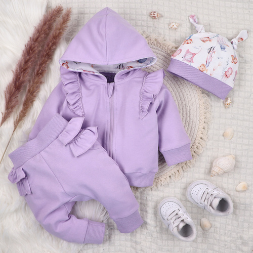 ABN-5485 Pantaloni de trening Underwater World Nini – bumbac organic, violet, pentru bebeluși