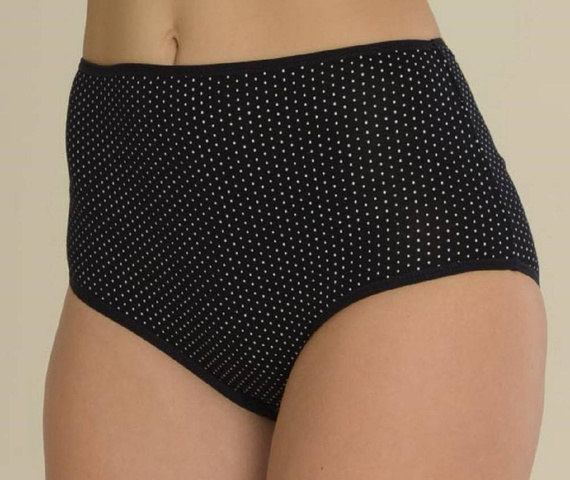 018 Sara De lafense chiloți cu talie înaltă - albastru marin cu buline