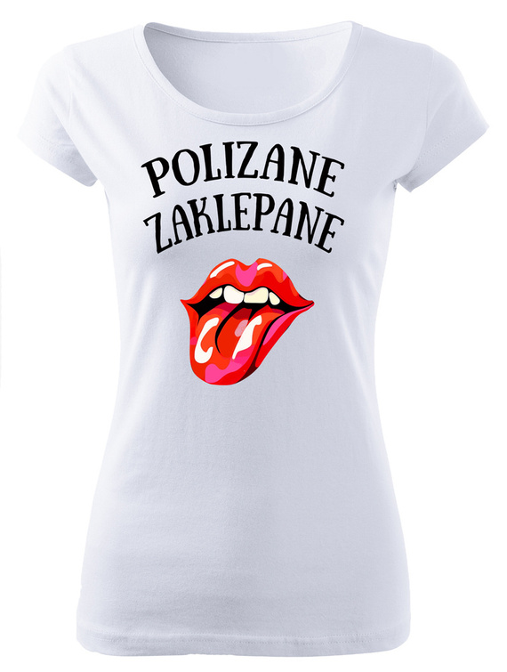 Tricou de damă „SKU D049 Valentine’s Day licked sealed” Moocha alb