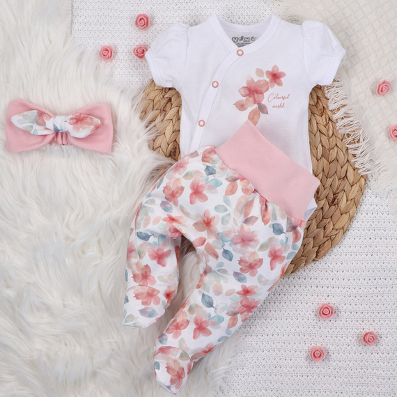 ABN-5432 Bentita Nini din bumbac organic cu flori colorate