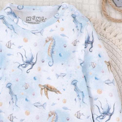 ABN-5445 Body Nini din bumbac organic Sea Of Joy – bumbac organic, mânecă lungă