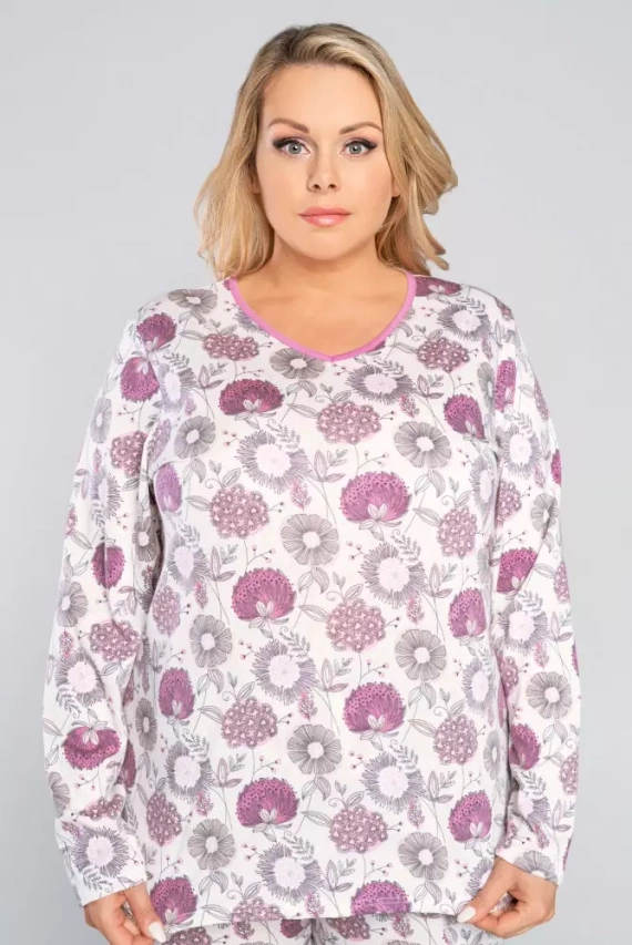 Pijama de damă cu mânecă lungă, pantaloni Lobelia Italian Fashion -