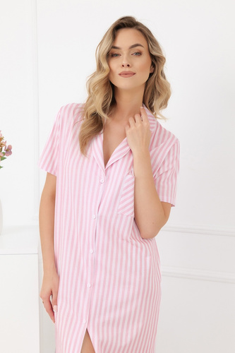 Cămașă de noapte damă Genna Italian Fashion 100% bumbac dungi