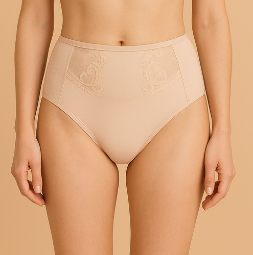 Slip dama VF-474/469 - talie inalta, dantela, confort Vena nude