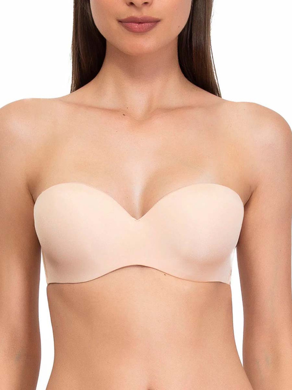 1580 Fantastic sutien push-up – bandeau, microfibra Sielei bej