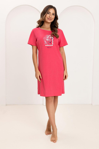 Pijama Regina 174, 100% bumbac, cu print, mânecă scurtă, confort pentru fiecare noapte