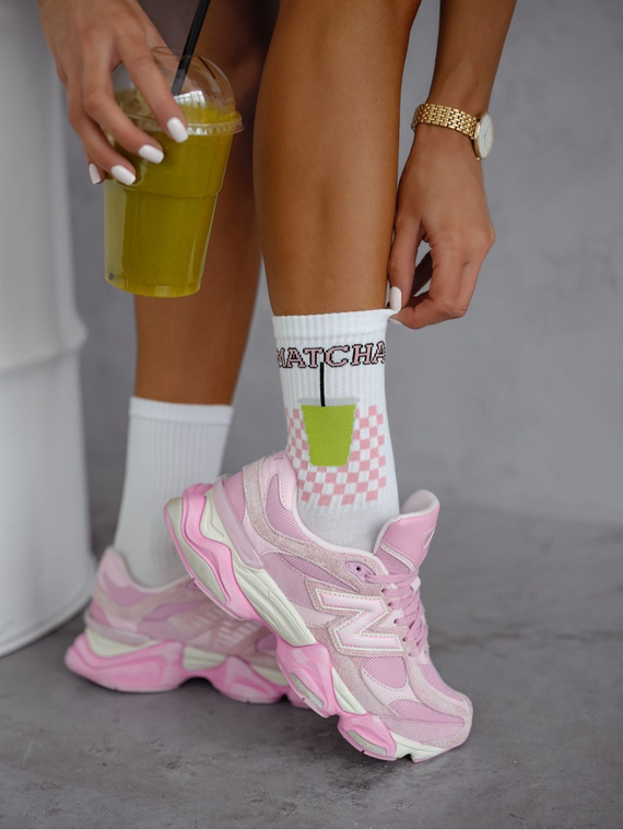 0200-175 Ciorapi dama Matcha Milena - alb Ciorapi dama din bumbac