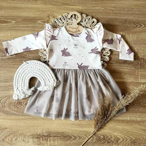 SH027 Rochie de fetita Mamatti cu maneca lunga