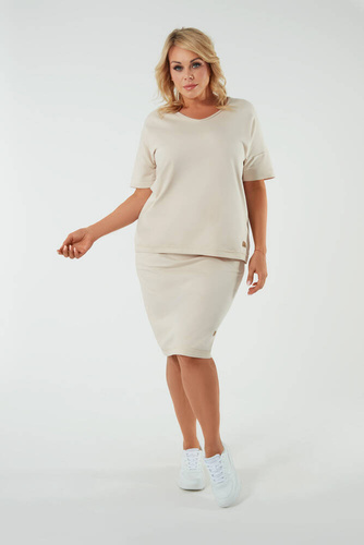 Fustă midi pentru femei Stella Italian Fashion - bej