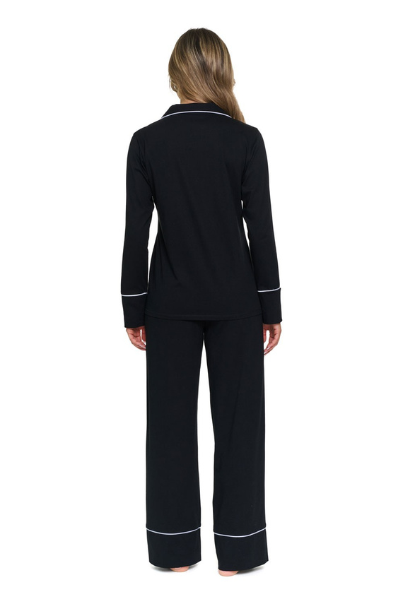 Pijamale damă Doctor Nap 7527 Noir, 100% bumbac, cu nasturi, lungă
