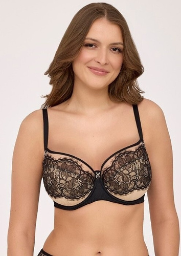 Sutien Ava 2229 Negru – Semi-umflat, dantelă, cu armătură, negru