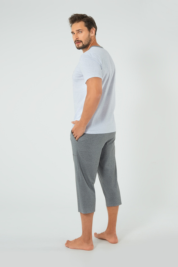 Junak Men's Short Sleeve and 3/4 Pants Italian Fashion - j.amestec/r.melange