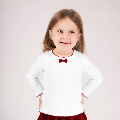 163568 Bluză cu mâneci lungi „Magic of Christmas” Nicol - fundă visiniu