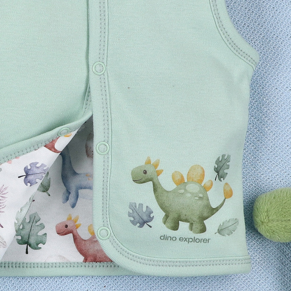 Vestă ABN-5575 Dino Explorer Nini – bumbac organic, închidere confortabilă