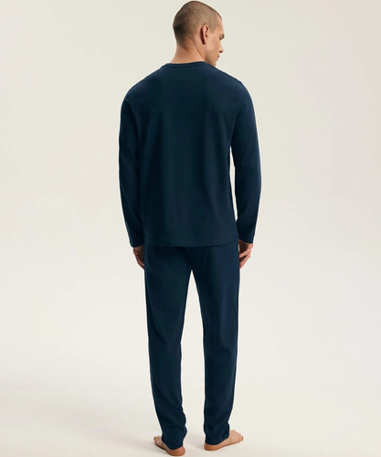 Henderson Froze 45492 Pijamale bărbați lungi 100% bumbac Navy