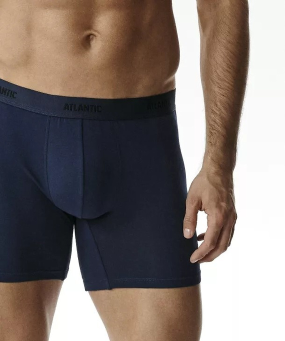 Boxeri bărbați Atlantic 3MH-0177 A3 set 3 bucăți maro-indigo-khaki, bumbac, picior lung