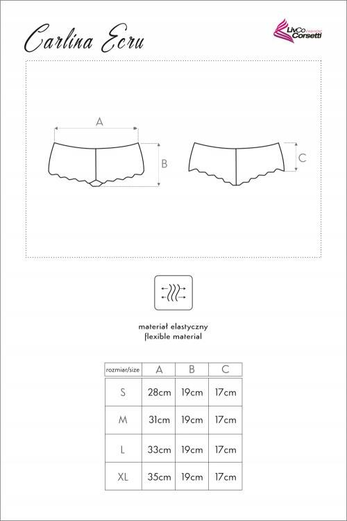 Carlina Ecru LC 6072 Koronkowe szorty damskie LivCo Corsetti Fashion ecru 