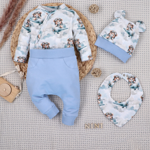 NINI ABK-0059/PIL set pentru bebeluși 4 piese Baby Bear Pilot