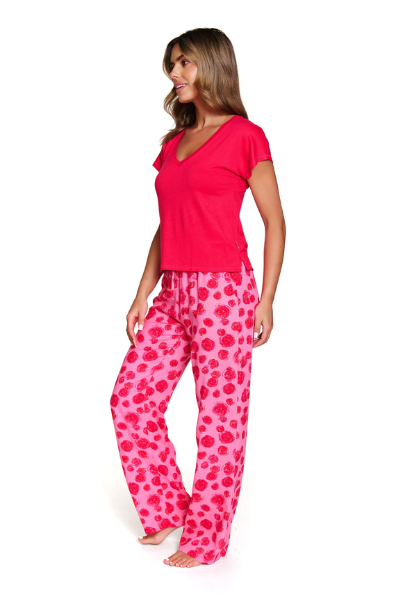 7361 Pijamale dama Doctor Nap - set de vascoza cu model trandafiri - trandafiri