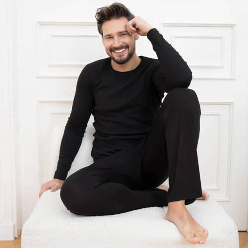 Paco Vesta cu mânecă lungă pentru bărbați Italian Fashion - negru