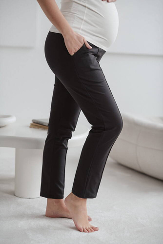 Pantaloni de maternitate GraceFit Mama clasici Milk&Love, grafit