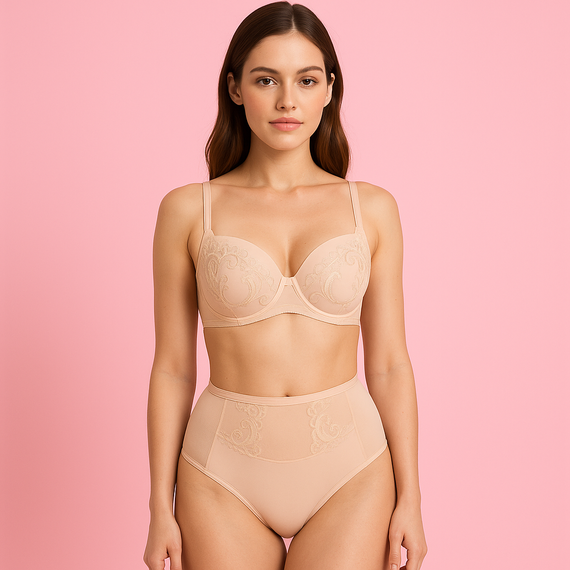 VB-474 Sutien Vena cu cupe întregi – cupe pline și dantelă Vena nude