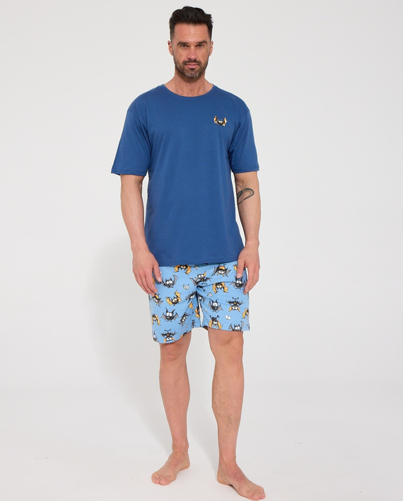 Pijama bărbați Cornette 326/326 Pumpkin Club 2 100% bumbac pantaloni scurți