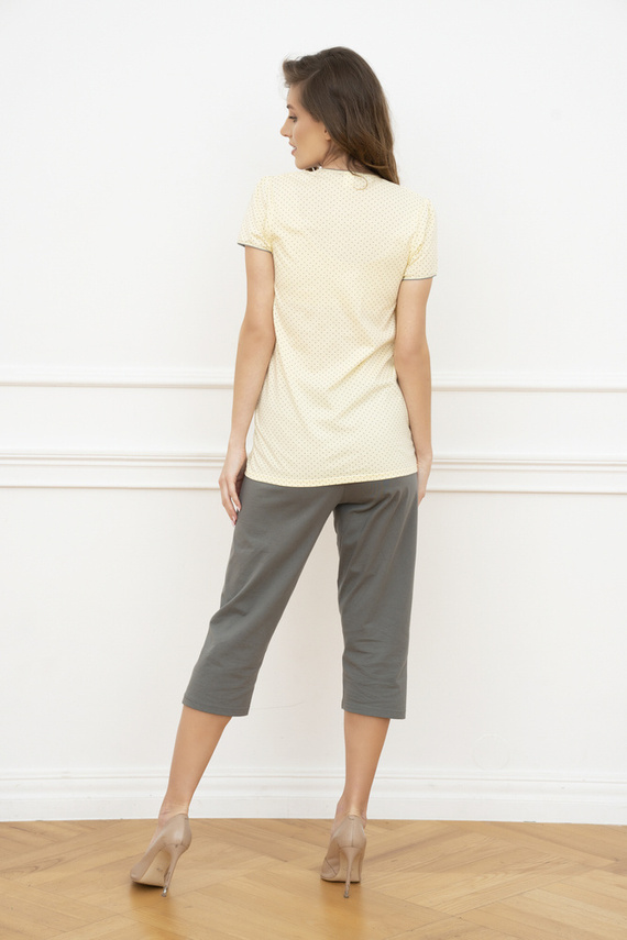 Pijama cu mânecă scurtă pentru femei Felicita - galben