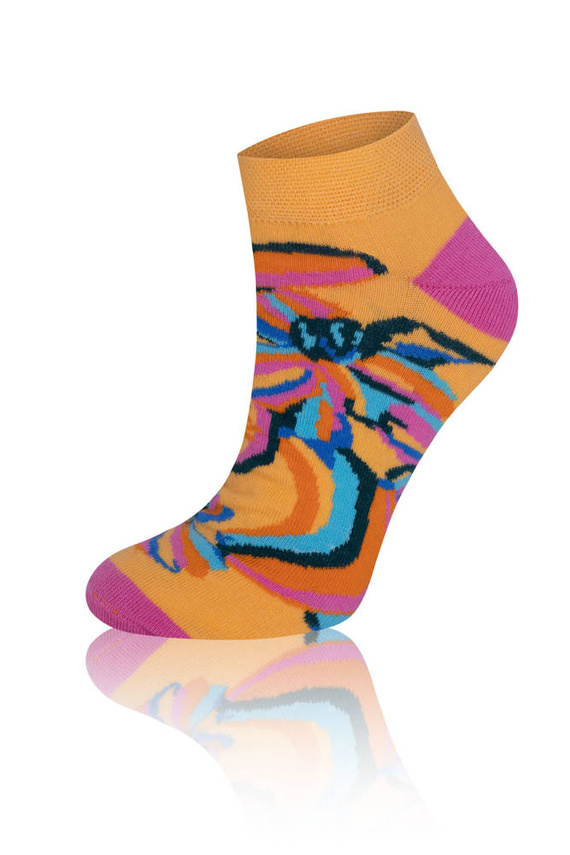 S141S Șosete cu picior Zanzi Italian Fashion - răvășit/galben/roz