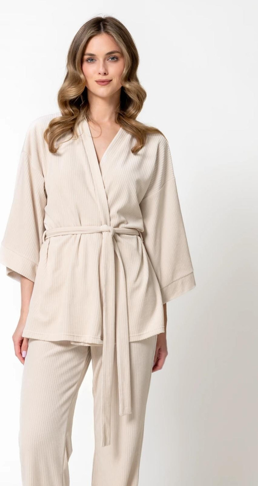 Leveza Darlin 1816 Pijamale damă din velur 3/4 Set homewear Sahara