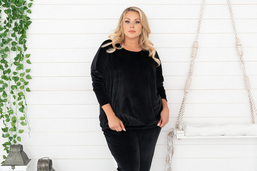 Set lung pentru femei Juga. mânecă, lungime. pantaloni de modă italiană negru