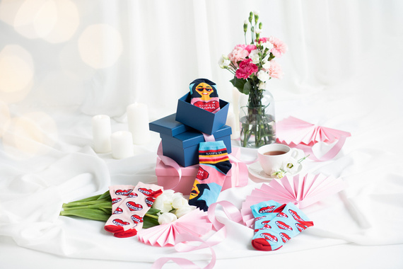 K89S Super Mama Foot Socks Italian Fashion - albastru marin/culori