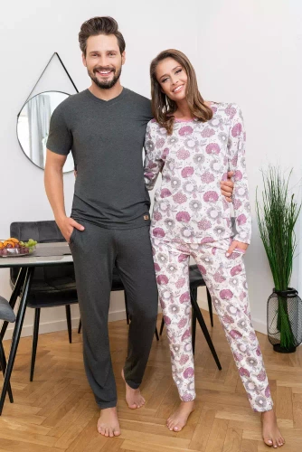 Pijama de damă cu mânecă lungă, pantaloni Lobelia Italian Fashion -