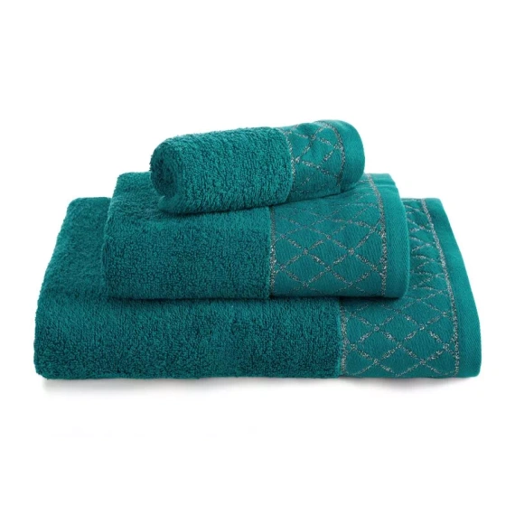 Set prosoape Eurofirany 3 piese moi absorbante elegante premium Layla dark turquoise