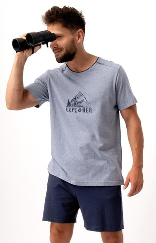 MNS 628 Pijamale pentru bărbați Key, albastru melange