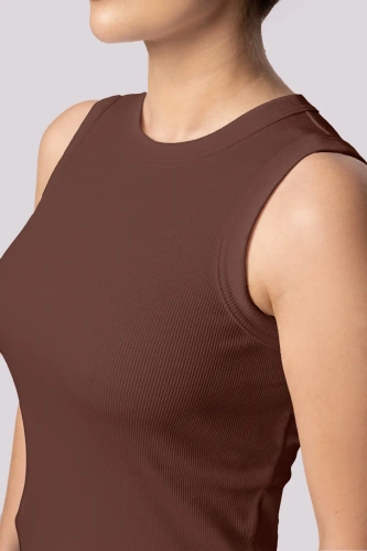 Tricou fără mâneci pentru femei Mona, ciocolată