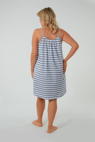 Cămașă de noapte Bari, cu curea îngustă Modă italiană - print