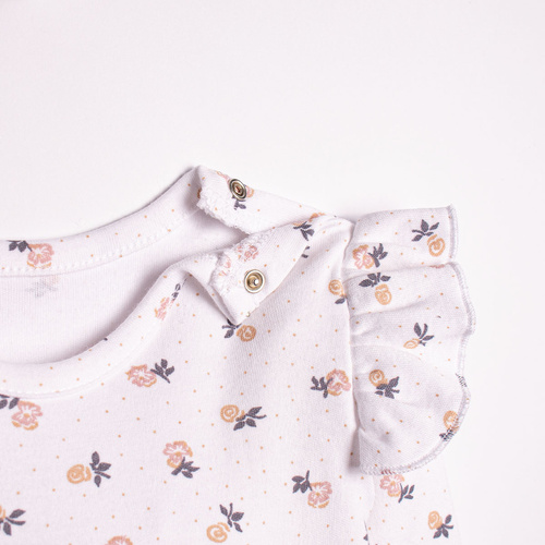Body pentru fetiță Nicol 220097 – 100% bumbac, mânecă lungă, imprimeu floral