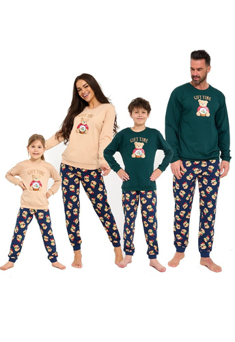 Cornette Gift Time 115/321 Pijamale bărbați de Crăciun verde 100% bumbac
