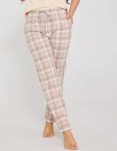 Pantaloni de pijama damă Cornette 690/51 100% bumbac, carouri pastelate