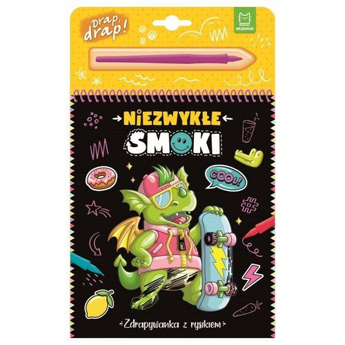 AKS609-8 Carte răzuitoare extraordinară cu dragoni cu stylus Axiom